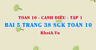 Bài 5 trang 38 SGK Toán 10 tập 1 Cánh Diều